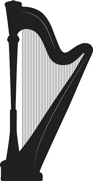 Vector illustration of Harp Silhouette