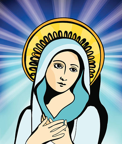 640+ Blessed Virgin Mary Catholic Drawing Stock Photos, Pictures ...
