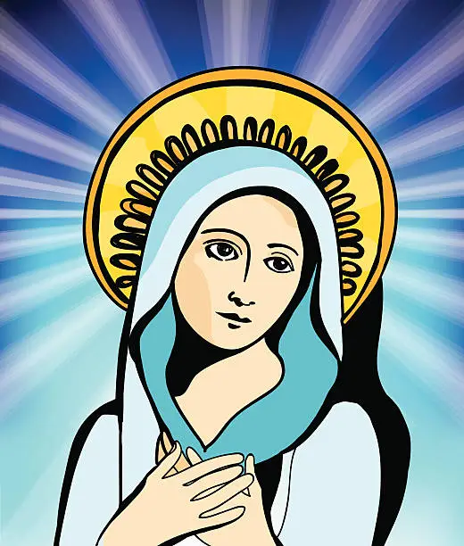 Vector illustration of Mary the mother of Jesus