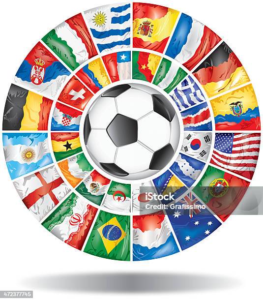Campeonato Mundial De Futebol Do Brasil 2014 - Arte vetorial de stock e mais imagens de Bandeira da Espanha - Bandeira da Espanha, Esfera, 2014