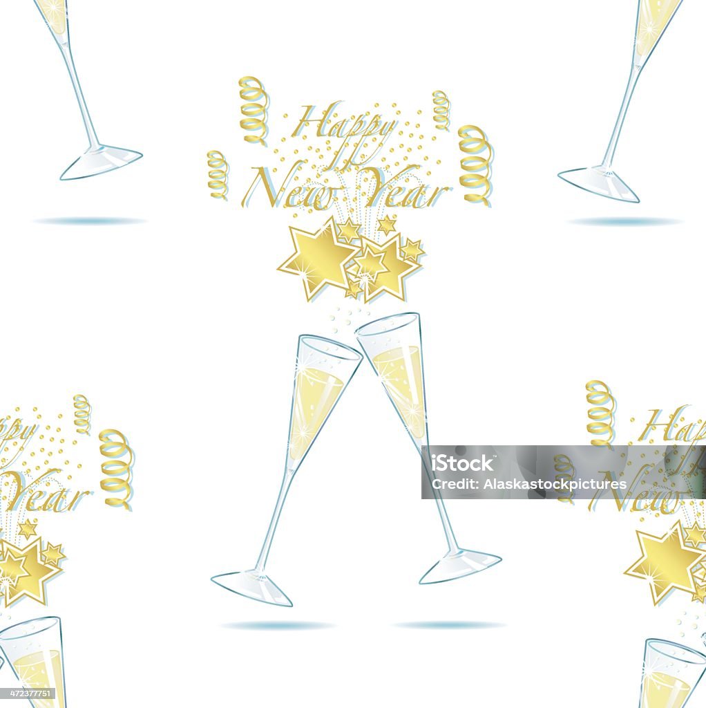 Champagner Sylvesterparty (bezszwowe wzór). - Grafika wektorowa royalty-free (Ilustracja)