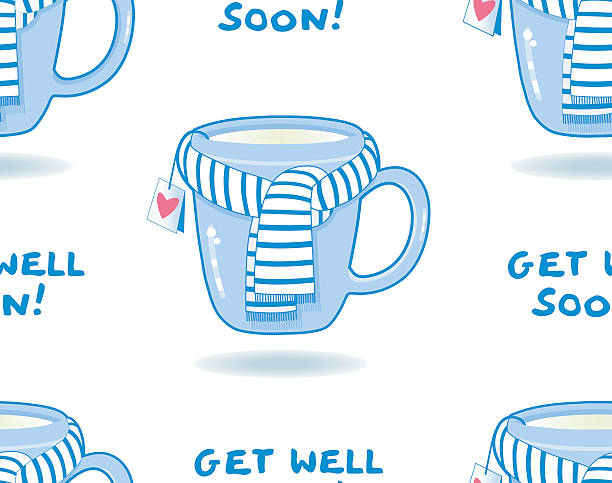Get well soon ! (seamless pattern); vector art illustration