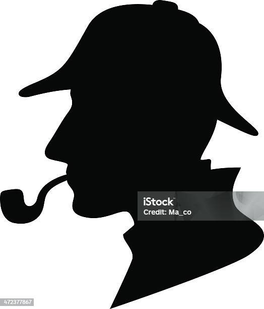 Sherlock Holmes Silhouette Detektiv Symbol Stock Vektor Art und mehr Bilder von Sherlock Holmes - Sherlock Holmes, Detektiv, Kontur