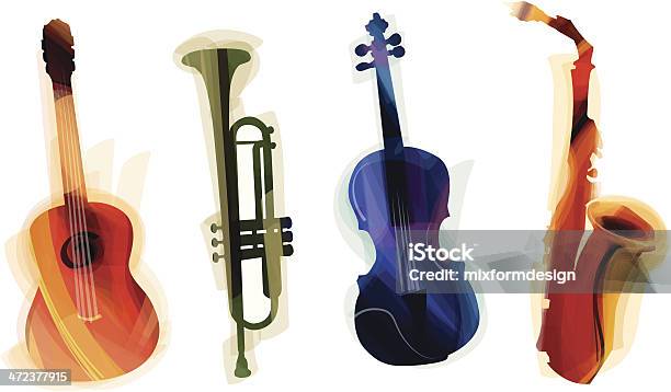 Gli Strumenti - Immagini vettoriali stock e altre immagini di Strumento musicale - Strumento musicale, Violino, Astratto