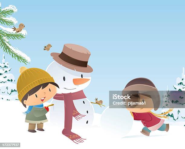 Snowman Stock Illustration - Download Image Now - Child, Snow, Winter