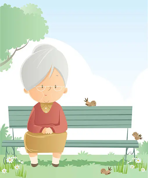 Vector illustration of Senior Women
