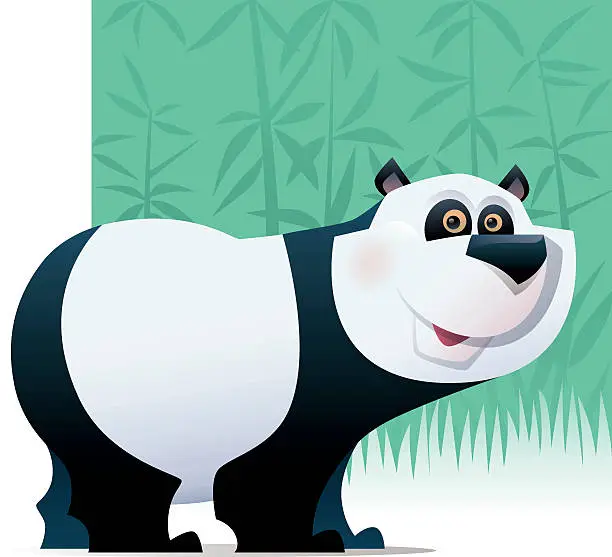 Vector illustration of happy panda