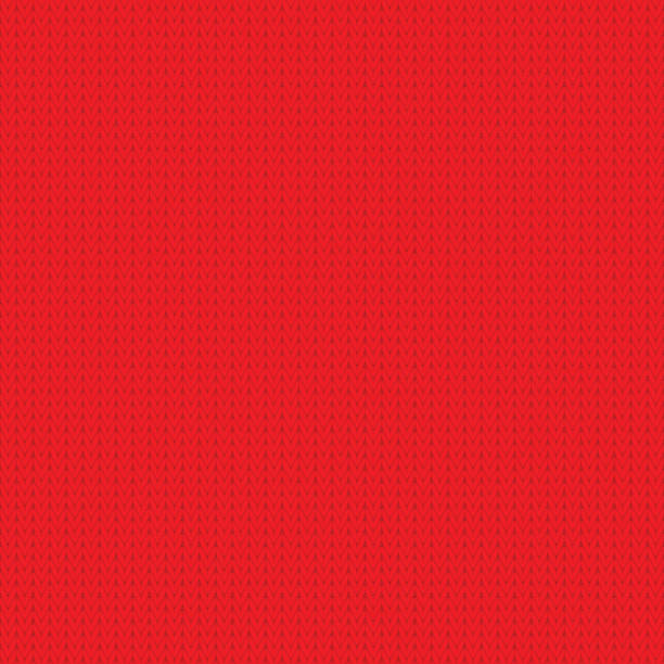 Red knitted seamless pattern vector art illustration