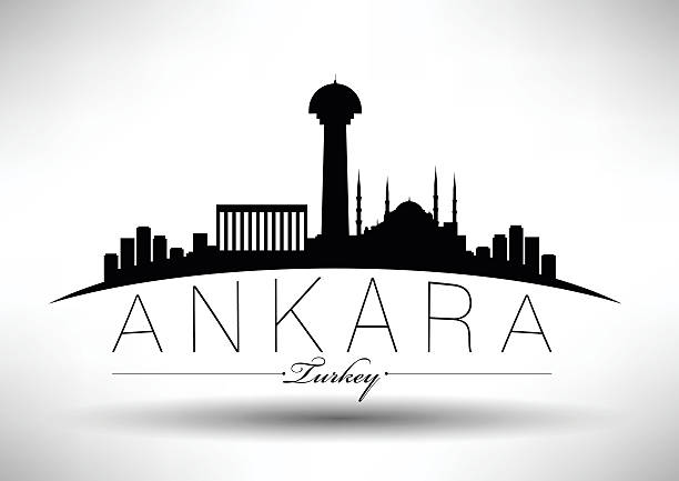 illustrazioni stock, clip art, cartoni animati e icone di tendenza di design moderno di skyline della città - ankara