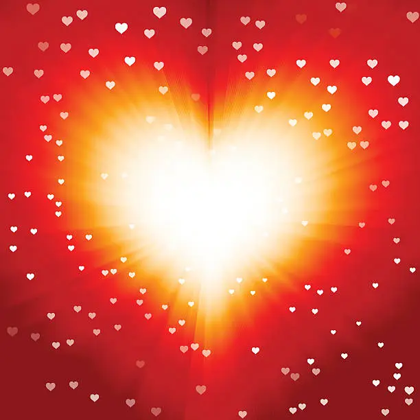 Vector illustration of Bursting heart with sparkles