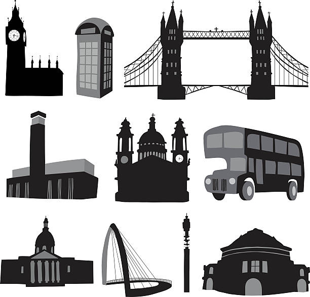 London Icons - significant buildings London Icons - significant buildings royal albert hall stock illustrations