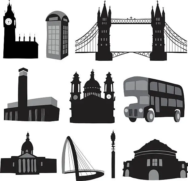 Vector illustration of London Icons - significant buildings