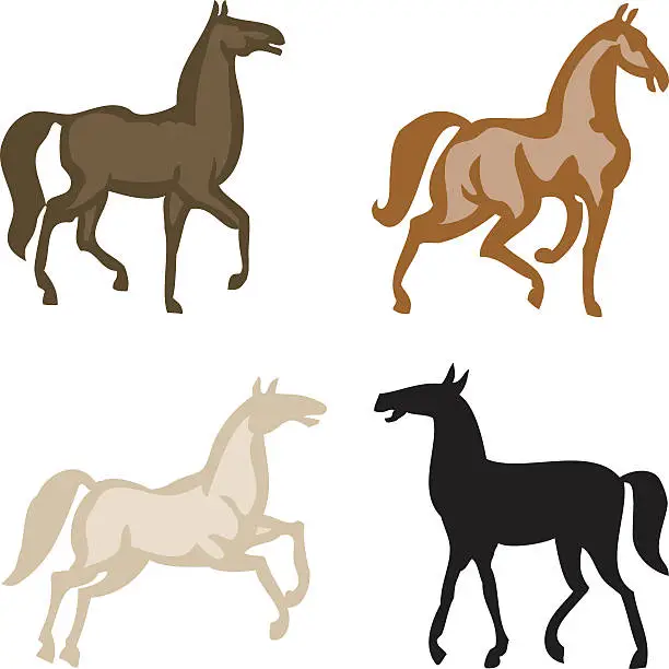 Vector illustration of Horses