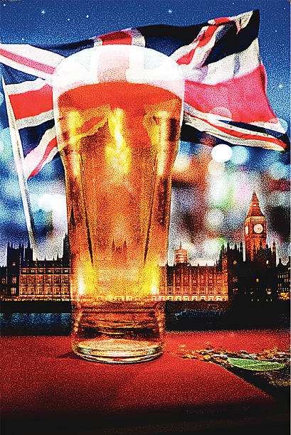 английский пиво - british flag london england flag british culture stock illustrations