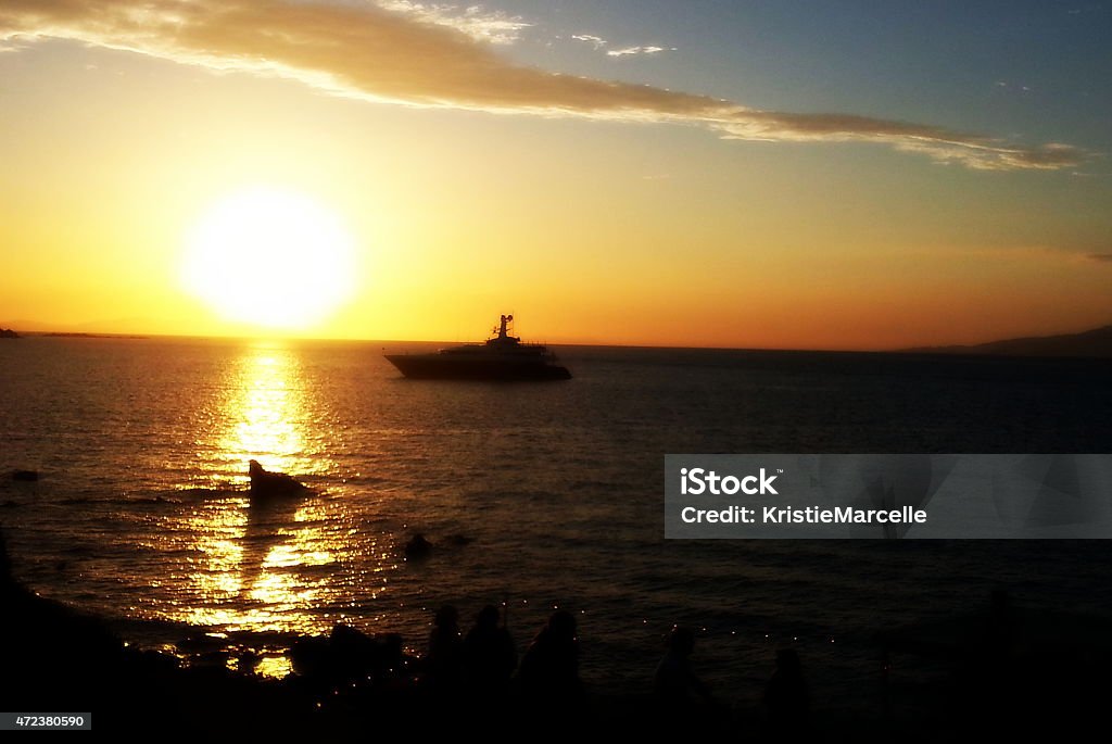 Ocean Sunset Sunset over the Aegean Sea on Mykonos Island 2015 Stock Photo
