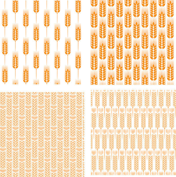 wheat patterns wheat patterns bread patterns stock illustrations