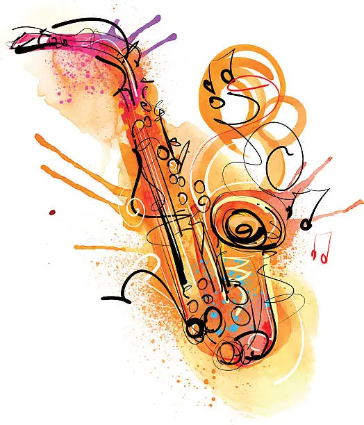 Vector illustration of Saxophone Splash