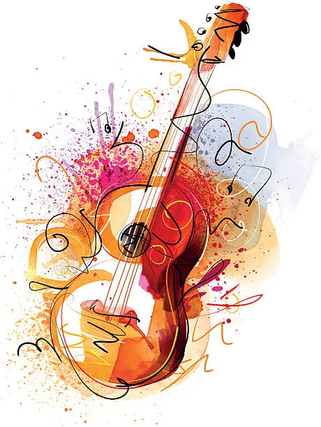 Vector illustration of Acoustic Guitar
