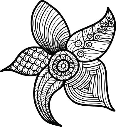 black and white pattern flower