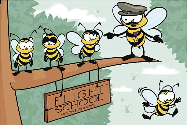 Vector illustration of Flight School