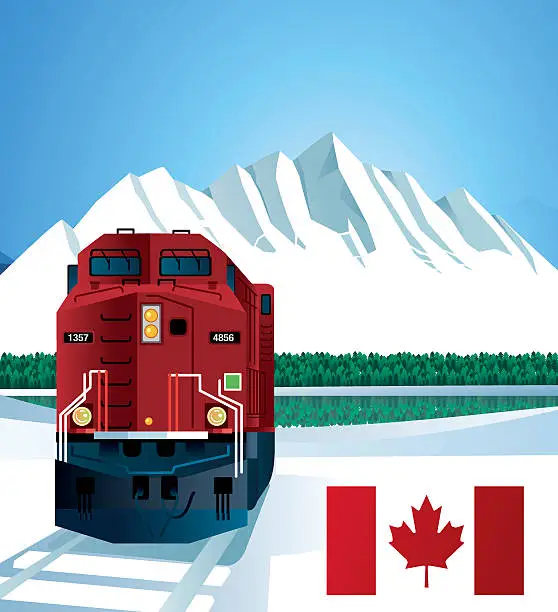 Vector illustration of Red Train