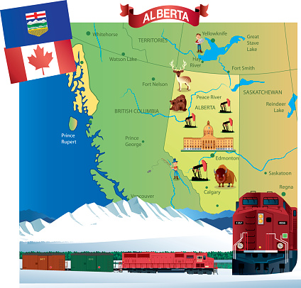 Cartoon map of Alberta