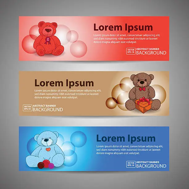 Vector illustration of Teddy Bear Banner and Background. Vector illustration