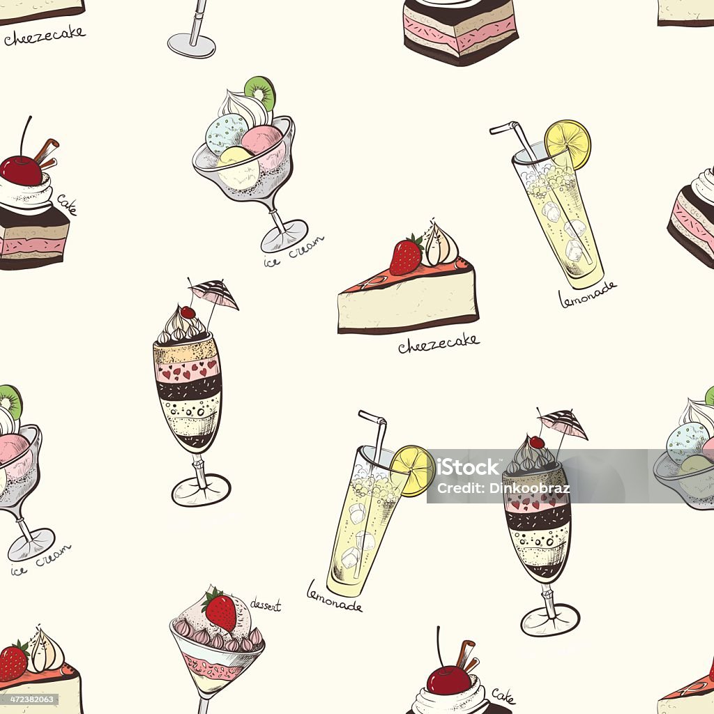 Motif sans couture avec des friandises - clipart vectoriel de Aliment libre de droits