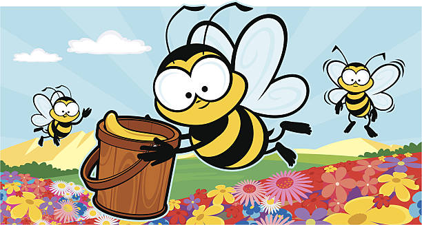 Bee Productive vector art illustration