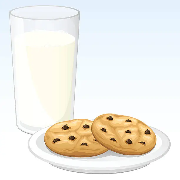 Vector illustration of Cookies and Milk