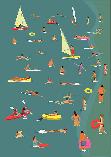 ilustrações, clipart, desenhos animados e ícones de no mar - water sports equipment illustrations