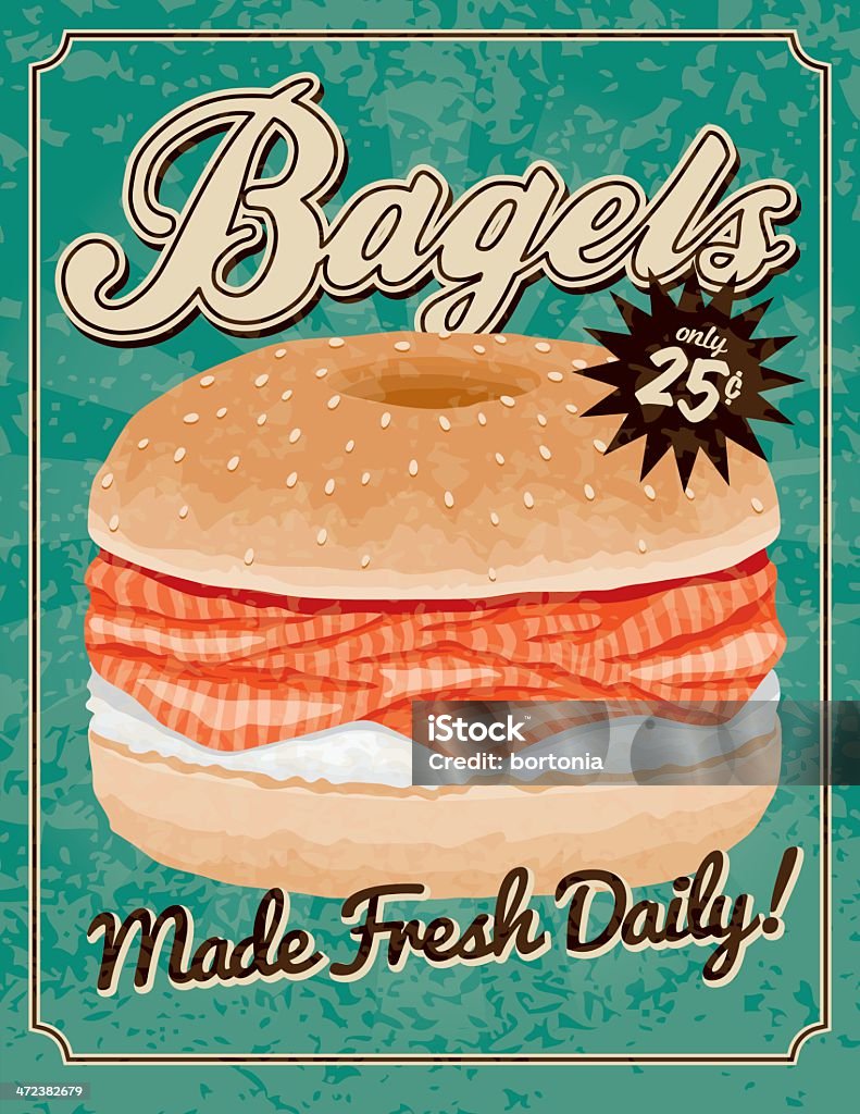 Vintage Bagels Poster - Lizenzfrei Bagel Vektorgrafik