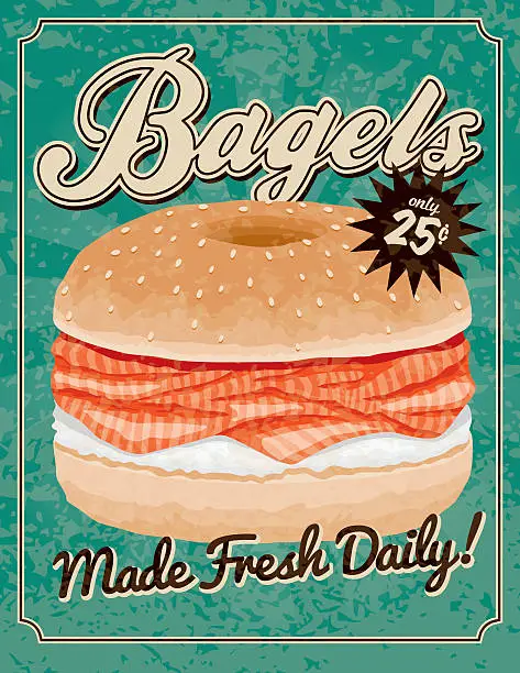 Vector illustration of Vintage Bagels Poster