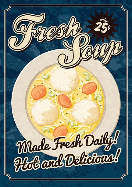 Vector illustration of Vintage Soup Poster