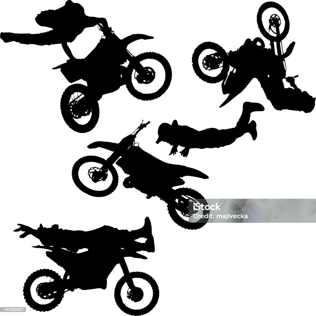 silhouette fmx illustration - clipart vectoriel de Activité libre de droits