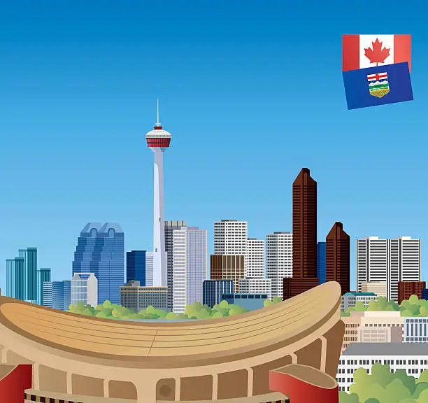 Vector illustration of Calgary