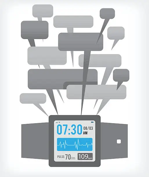 Vector illustration of Smart watch with voice