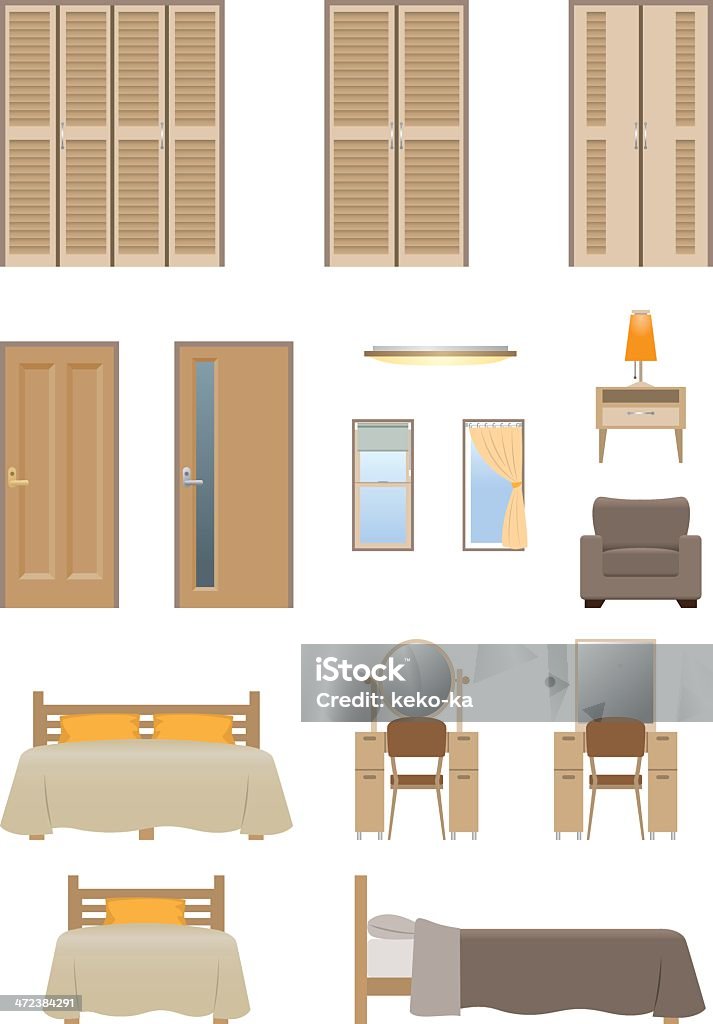 Mobilier de la chambre - clipart vectoriel de Affaires libre de droits