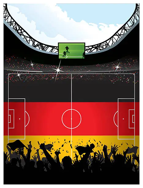 Vector illustration of Soccer Arena Theme Germany