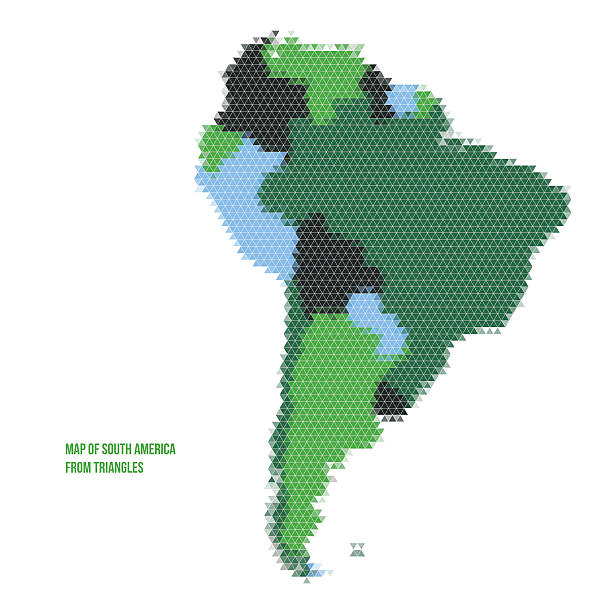 Map of South America from Triangles vector art illustration