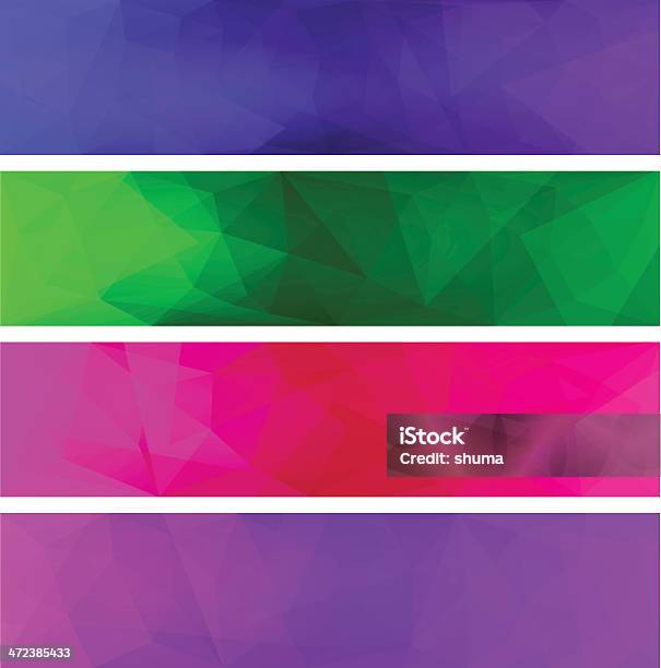 Cztery Wektor Wielokąta Tła Do Banerów 5 - Stockowe grafiki wektorowe i więcej obrazów Color block - Color block, Tło, Abstrakcja