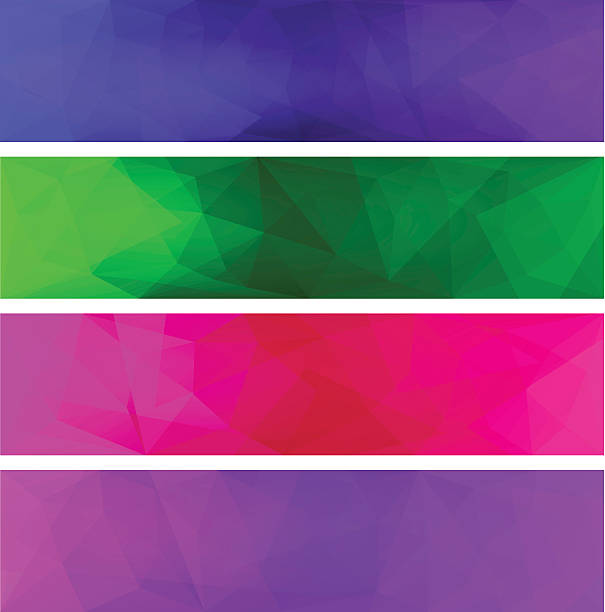 Four vector polygonal backgrounds for banner 5 vector art illustration