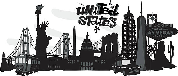 usa-skyline - the mall sign washington monument washington dc stock-grafiken, -clipart, -cartoons und -symbole