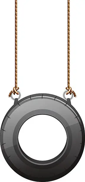 Vector illustration of Tire swing