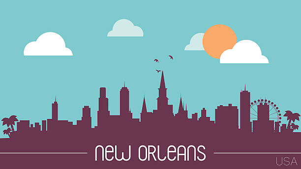 New Orleans USA skyline New Orleans USA skyline silhouette vector illustration new orleans stock illustrations