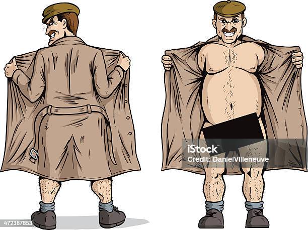 Flasher Stock Illustration - Download Image Now - Flasher - Criminal, Trench Coat, Cartoon