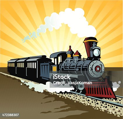 988 Clip Art Of A Steam Train Illustrations & Clip Art - iStock
