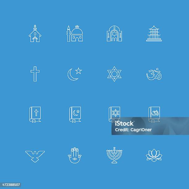 Religion Icons Stock Illustration - Download Image Now - Christianity, Hinduism, Bible