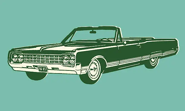 Vector illustration of Vintage Convertible Car