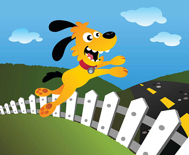 Dog Jump vector art illustration